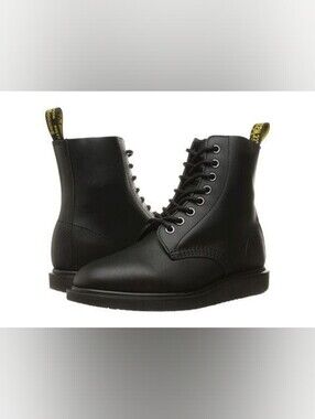 Classic Black Leather Lace-Up Boots
